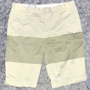 Tan colour flat-front shorts - waist 32 - Volcom